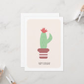 Simple Tall Green Desert Cactus Birthday Card Karte (Vorderseite/Rückseite Beispiel)