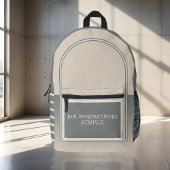 Simple Tan Gray Bedruckter Rucksack