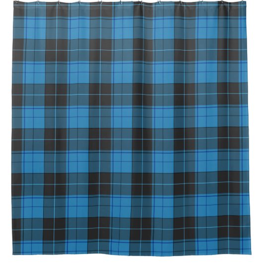 Simple Tartan Pattern in Dark Blue Duschvorhang (Vorderseite)