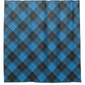 Simple Tartan Pattern in Dark Blue Duschvorhang (Vorderseite)
