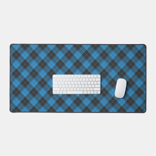 Simple Tartan Pattern in Dark Blue Schreibtischunterlage (Tastatur & Maus)