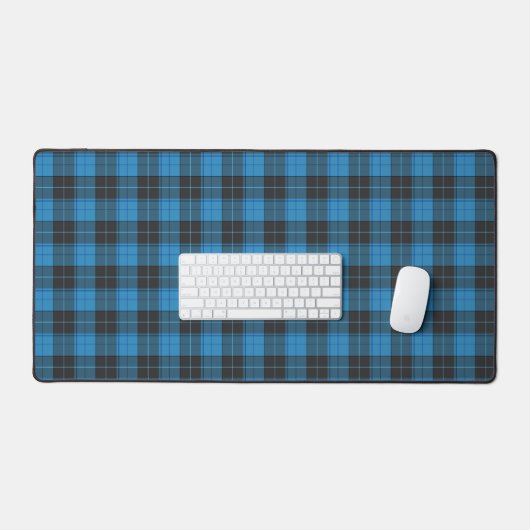 Simple Tartan Pattern in Dark Blue Schreibtischunterlage (Tastatur & Maus)