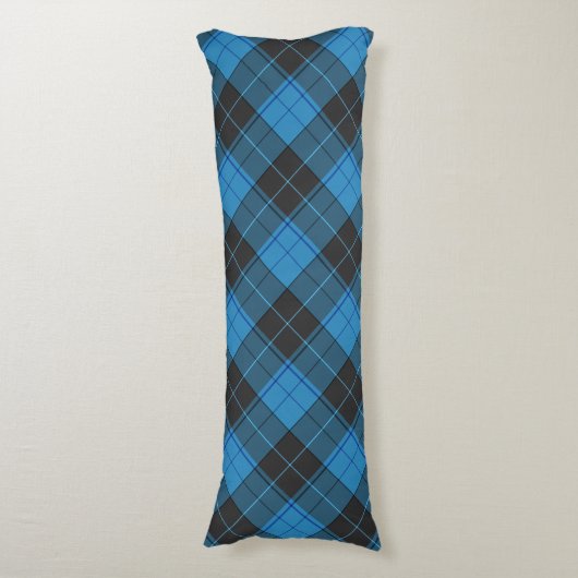 Simple Tartan Pattern in Dark Blue Seitenschläferkissen (Vorderseite Vertikal)
