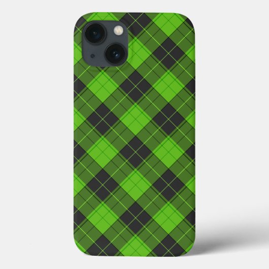 Simple tartan pattern in dark green diagonal Case-Mate iPhone hülle (Rückseite)