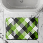 Simple Tartan Plaid Neon Green Badematte