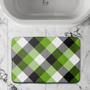 Simple Tartan Plaid Neon Green Badematte