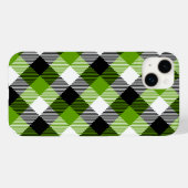 Simple Tartan Plaid Neon Green Case-Mate iPhone Hülle (Rückseite (Horizontal))