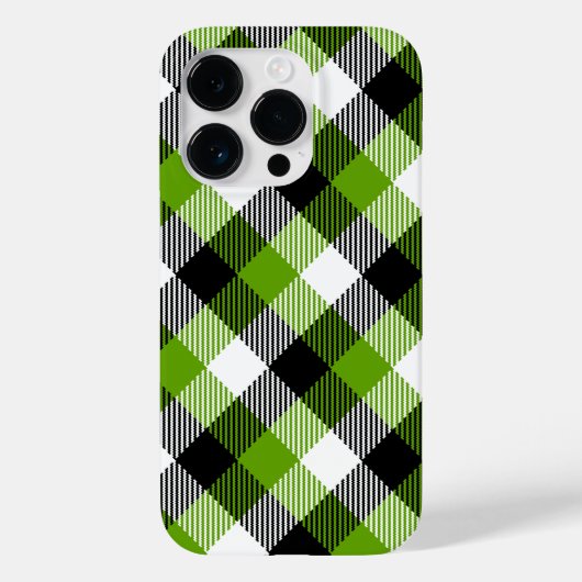 Simple Tartan Plaid Neon Green Case-Mate iPhone Hülle (Rückseite)
