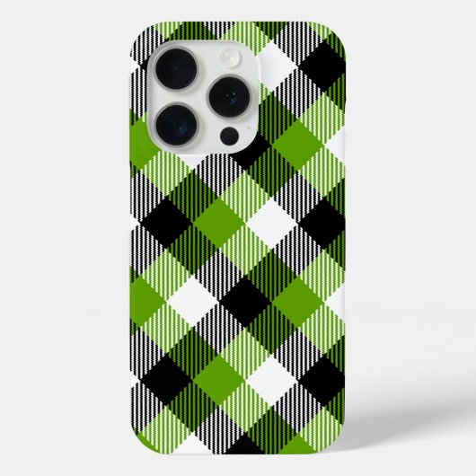 Simple Tartan Plaid Neon Green Case-Mate iPhone Hülle (Rückseite)