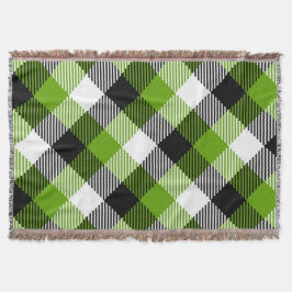 Simple Tartan Plaid Neon Green Decke