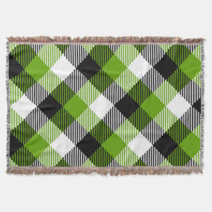 Simple Tartan Plaid Neon Green Decke