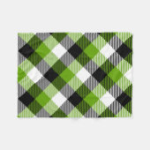 Simple Tartan Plaid Neon Green Fleecedecke (Vorderseite (Horizontal))