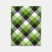 Simple Tartan Plaid Neon Green Fleecedecke (Vorderseite)