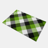 Simple Tartan Plaid Neon Green Fußmatte (Schrägansicht)
