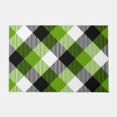 Simple Tartan Plaid Neon Green Fußmatte (Vorderseite)