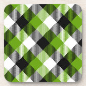 Simple Tartan Plaid Neon Green Getränkeuntersetzer (Vorderseite)