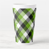 Simple Tartan Plaid Neon Green Milchtasse (Vorderseite)