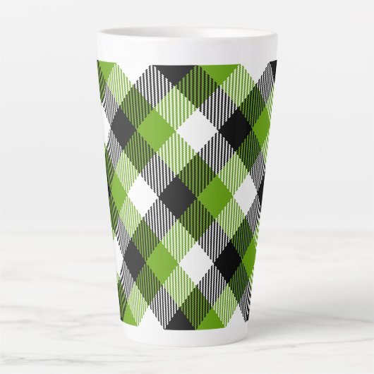 Simple Tartan Plaid Neon Green Milchtasse (Vorderseite)