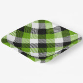 Simple Tartan Plaid Neon Green Pappteller (Gewinkelt)