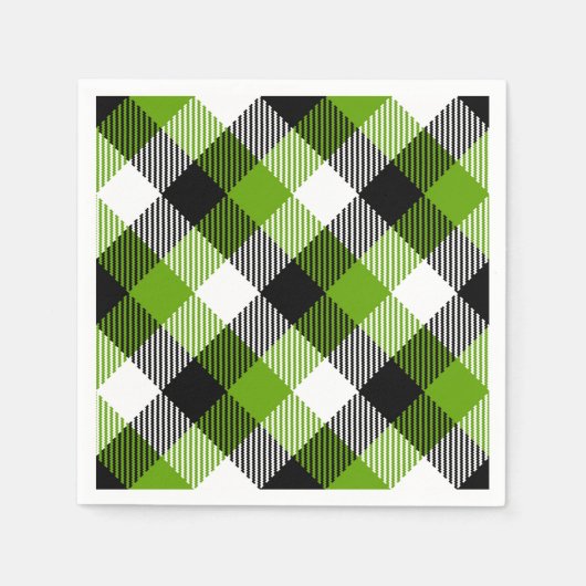 Simple Tartan Plaid Neon Green Serviette (Vorderseite)