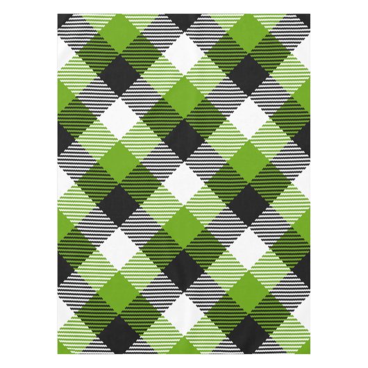 Simple Tartan Plaid Neon Green Tischdecke (Vorderseite)