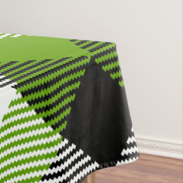 Simple Tartan Plaid Neon Green Tischdecke