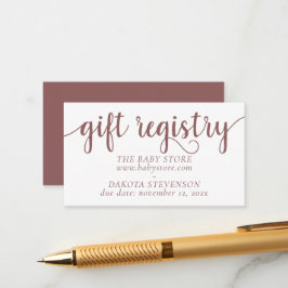 Simple Taupe Gift Registry | Wüste-Rose Begleitkarte
