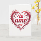 Simple Te Amo Heart Card Karte (Gelbe Blume)