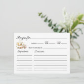 Simple Tea Party Themed Recipe Card (Stehend Vorderseite)