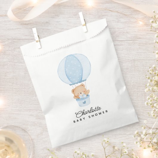 Simple Teddy Bear Blue Balloon Geschenktütchen (Ausgeschnitten)