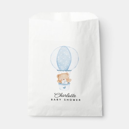 Simple Teddy Bear Blue Balloon Geschenktütchen (Vorderseite)