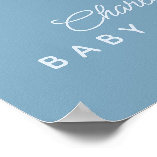 Simple Teddy Bear Blue Balloon Poster (Ecke)