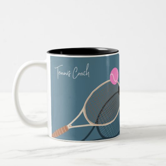 Simple Tennis Modern Pastel Zweifarbige Tasse (Links)