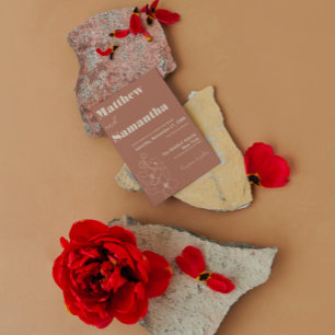 Simple Terracota Burnt Orange Calligraphy Wedding Einladung