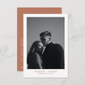 Simple Terracotta Foto Wedding Danke Karte (Vorne/Hinten)
