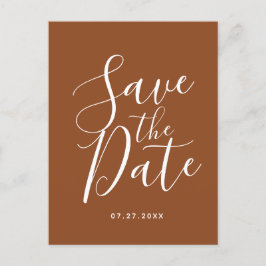 Simple Terracotta Save the Date Boho Wedding Postkarte
