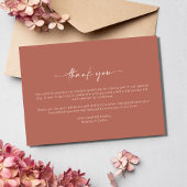 Simple Terracotta Two Foto Wedding Vielen Dank Dankeskarte