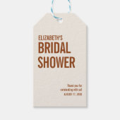 Simple Terracotta Typografie Bridal Vielen Dank Geschenkanhänger (Vorderseite)