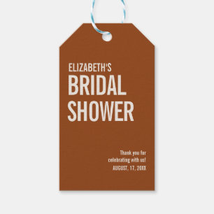 Simple Terracotta Typografie Bridal Vielen Dank Geschenkanhänger