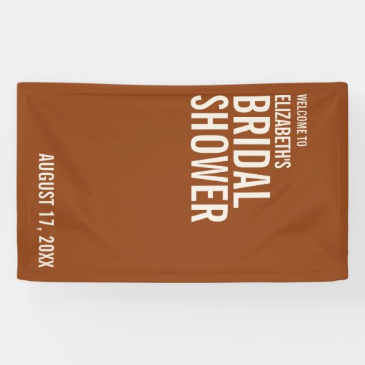 Simple Terracotta Typografy Brautparty Welcome Banner (Horizontal)