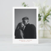 Simple Terracotta Wedding Foto Danke Karte (Stehend Vorderseite)