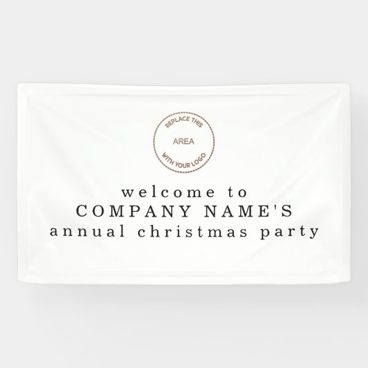 Simple Text Company Logo Begrüßung Weihnachten Par Banner (Horizontal)