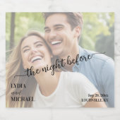 Simple Text Overlay Photo The Night Before Schaumweinetikett (Einzelnes Label)