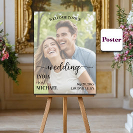 Simple Text Overlay Photo Wedding Welcome Poster