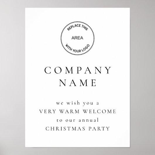 Simple Text Welcome Company Weihnachts-Party-Logo Poster (Vorne)