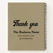 Simple thank you add business name details text  t notizblock (Rückseite)