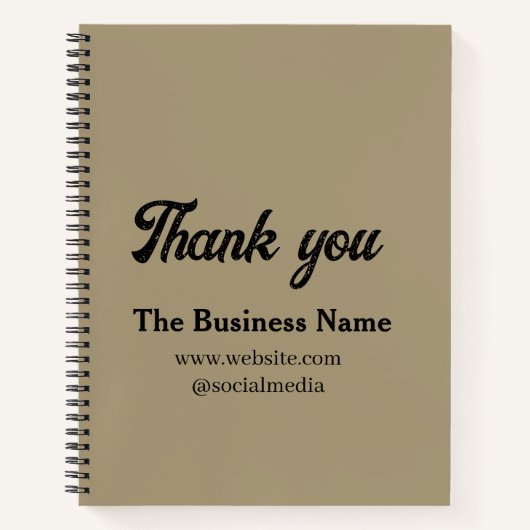 Simple thank you add business name details text  t notizblock (Vorderseite)