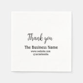 Simple thank you add business name details text  t serviette (Vorderseite)