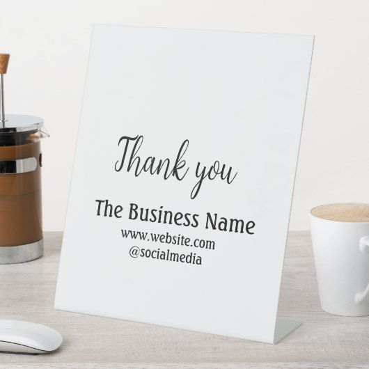 Simple thank you add business name details text  t sockelschild (In Situ)