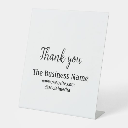 Simple thank you add business name details text t sockelschild (Vorderseite)